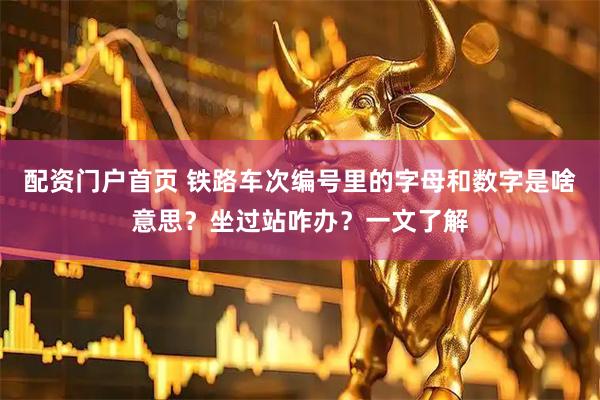 配资门户首页 铁路车次编号里的字母和数字是啥意思？坐过站咋办？一文了解